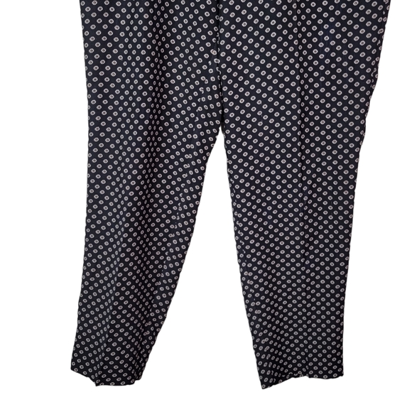 Ann Taylor Spring Summer Thin Flowy Dark Blue Floral Pants With Pockets Size 6 - Picture 2 of 15